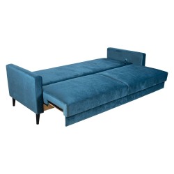 Sofa bed ANNA with storage box, bluish green velvet