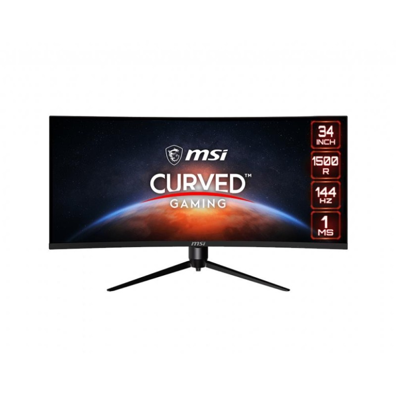 LCD Monitor MSI OPTIX MAG342CQR 34" Gaming/Curved/21 : 9 Panel VA 3440x1440 21:9 144Hz Matte 1 ms Swivel Pivot Height