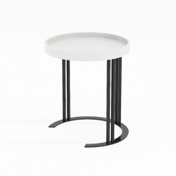 Side table KEIRA D40xH45cm, white