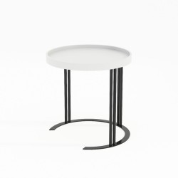 Side table KEIRA D50xH50cm, white