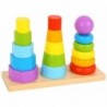 TOOKY TOY Wooden Sorters Three Towers For Stacking Smaller - Bigger