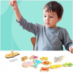 TOOKY TOY Wooden Game Fishing 2 Rods + 10 pcs.
