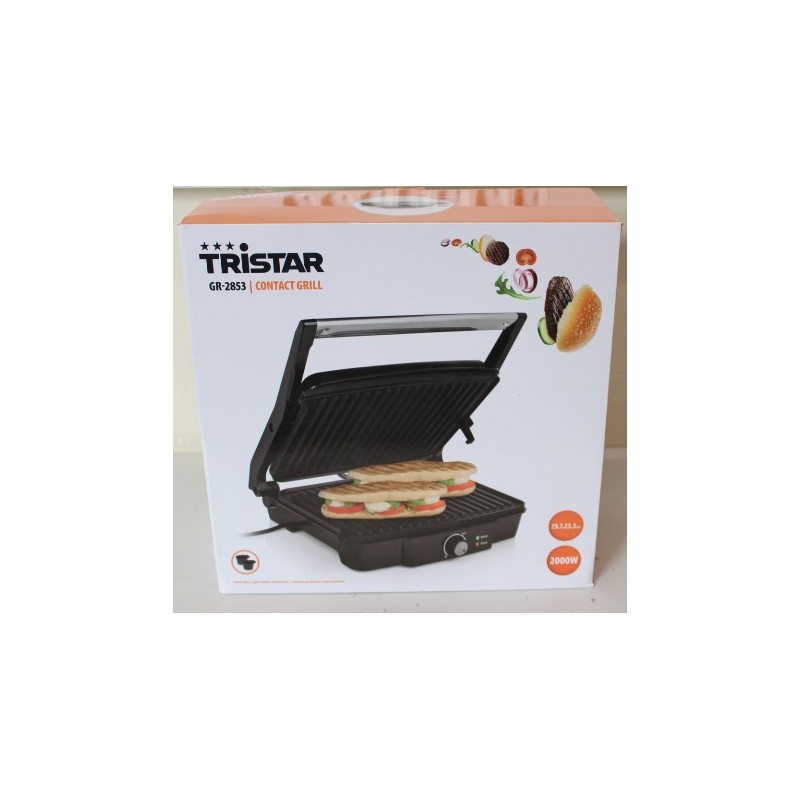 SALE OUT.  Tristar Grill GR-2853 Contact grill 2000 W Aluminum DAMAGED PACKAGING, SCRATCHED FAT COLLECTING