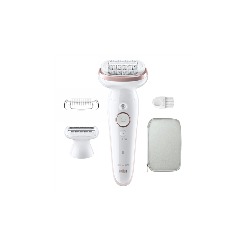 Braun Epilator SES9-030 Silk u00e9pil 9 Operating time (max) 50 min Number of power levels 2 Wet & Dry |