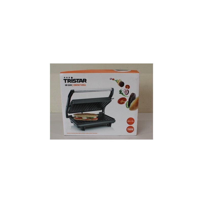 SALE OUT. Tristar GR-2650 Contact Grill, Black Tristar Grill GR-2650 Contact grill 700 W Black DAMAGED