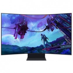 LCD Monitor SAMSUNG 55" Gaming/Curved Panel VA 3840x2160 16:9 165Hz Matte 1 ms Speakers Pivot Height