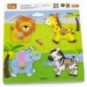 VIGA Wooden Puzzle with Pins Wild Animals