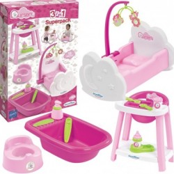 Ecoiffier Set of Babysitter for Dolls 3in1 Cradle Chair Bathtub 13 akc.