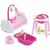 Ecoiffier Set of Babysitter for Dolls 3in1 Cradle Chair Bathtub 13 akc.