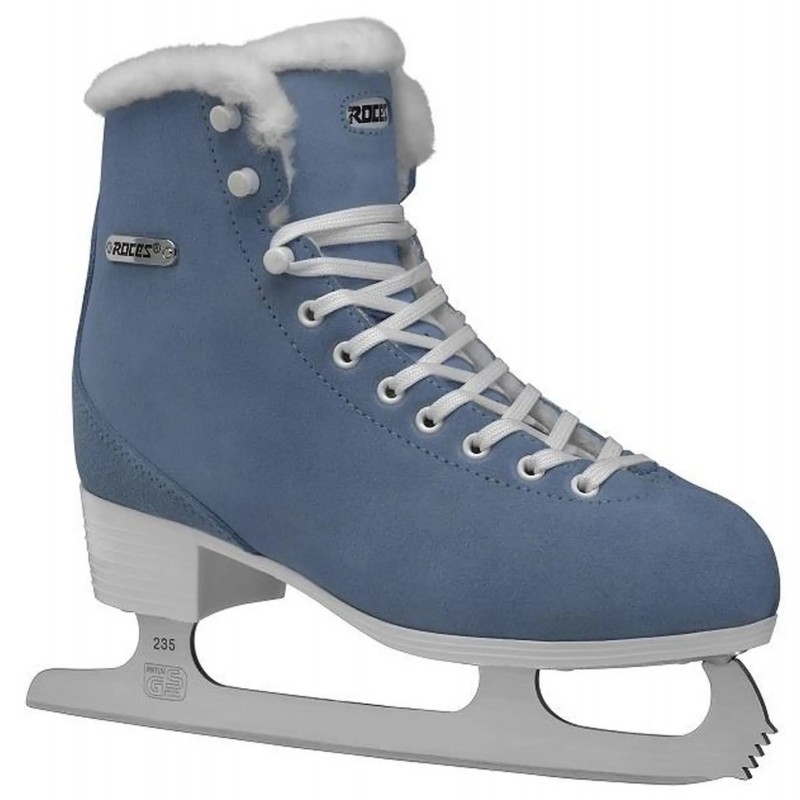 Roces Suede Eco-Fur Figure Skates (Suede Blue|38)