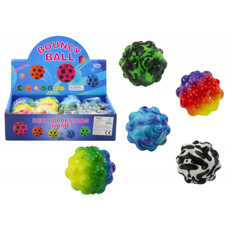 Kneading and Bouncing Ball with Studs Colorful 6.5cm