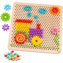 TOOKY TOY Montessori Mosaic Puzzle with pins Clipping tool 88 pcs.