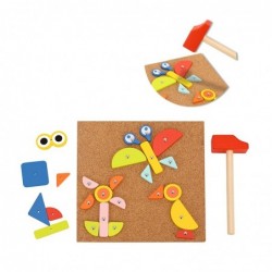 TOOKY TOY Jigsaw Puzzle Cork Board Nailing Game with Hammer 20