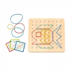 TOOKY TOY Wooden Geoplan Puzzle for Erasers Shapes Contours 69 pcs.