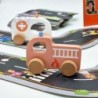 TOOKY TOY Road Puzzle for Children Kit Highway Mockup 21 pcs. FSC + 2 Wooden Vehicle Certificate