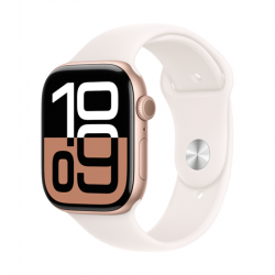 Apple Watch Series 10 GPS + Cellular 46mm Rose Gold Aluminium Case with Light Blush Sport Band - M/L