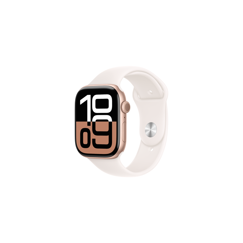 Apple Watch Series 10 GPS + Cellular 46mm Rose Gold Aluminium Case with Light Blush Sport Band - M/L