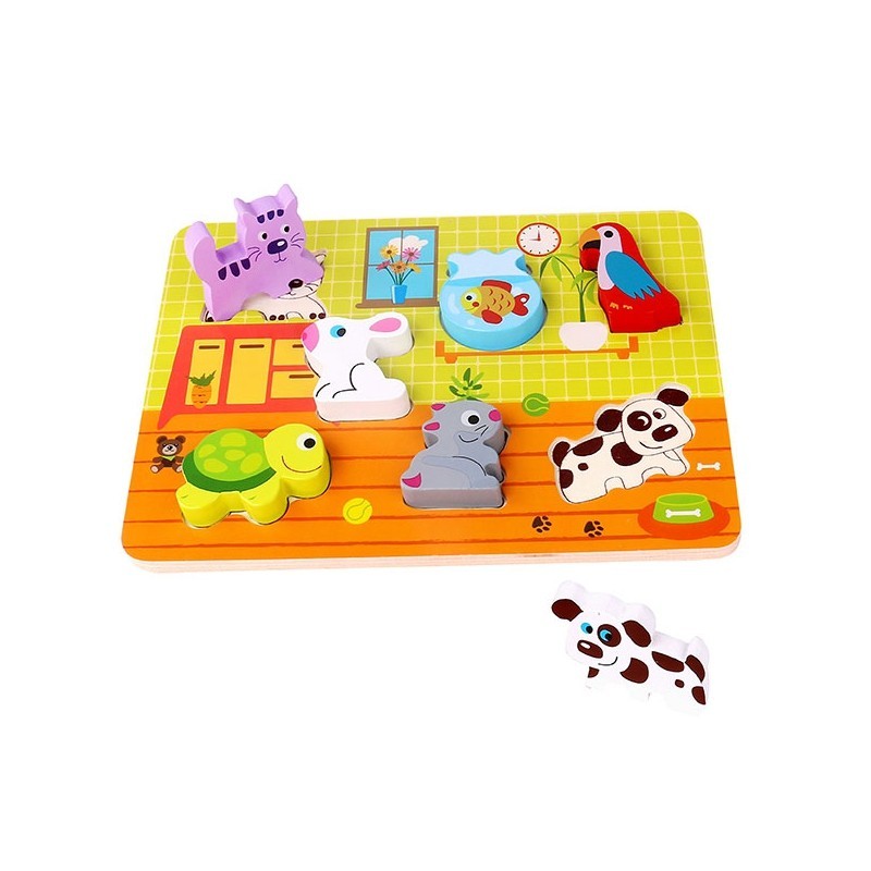 TOOKY TOY Thick Puzzle Pets Match the Shapes