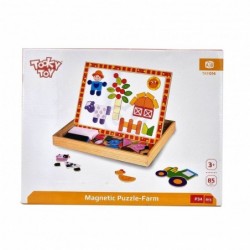 TOOKY TOY Wooden Board Double-Sided Puzzle Magnetic Farm Puzzle
