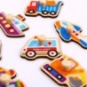 TOOKY TOY Wooden Puzzle Transport Vehicles With Pins To Match