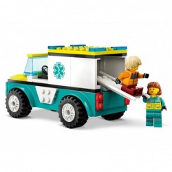 LEGO CITY 60403 EMERGENCY AMBULANCE AND SNOWBOARDER