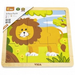 VIGA Handy Wooden Lion Puzzle 9 pieces