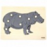VIGA Wooden Montessori Puzzle Hippo with Pins