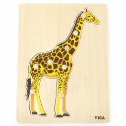 VIGA Wooden Montessori Puzzle Giraffe with Pins