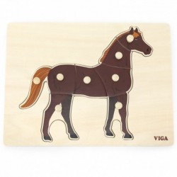 VIGA Wooden Montessori Puzzle Horse with Pins