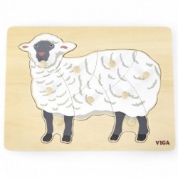 VIGA Wooden Montessori Puzzle Sheep with Pins