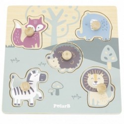 VIGA PolarB Wooden Puzzle Animals with Pins