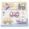 VIGA PolarB Wooden Puzzle Vehicles with Pins