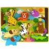 Tooky Toy Wooden Puzzle of Animals in the Forest Match the Shapes