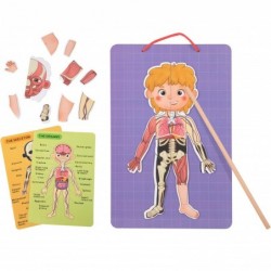 Tooky Toy Wooden Magnetic Puzzle Learning Human Anatomy 78el.