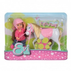SIMBA Evi doll in a pink helmet with a pony