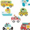 Tooky Toy Wooden Puzzle Vehicles Cars Airplane Ship City Match the Shapes