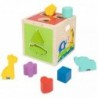 Tooky Toy Wooden Sorter Educational Cube Animals Geometric Figures
