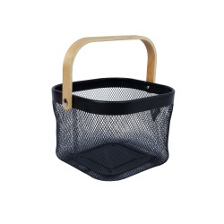 Basket OTTO  21x23xH14cm, with handle, black