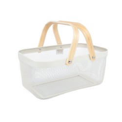 Basket OTTO 40x27xH18cm, with handle, white