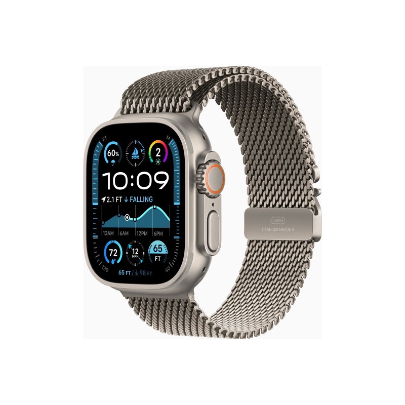 Apple Watch Ultra 2 GPS + Cellular 49mm Natural Titanium Case with Natural Titanium Milanese Loop - M