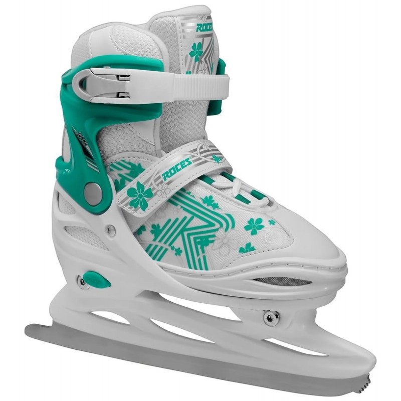 Roces Jokey 3.0 Girls Ice Skates (White/Turquoise|26-29)