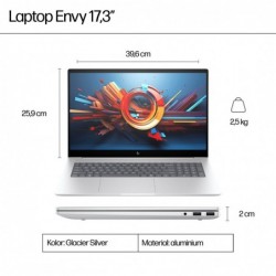 HP ENVY 17-da0004nw Ultra 7 155H 17,3"FHD Touch AG IPS 300 nits 16GB DDR5 SSD1TB Intel Arc Cam5MP W11Pro  2Y Glacier