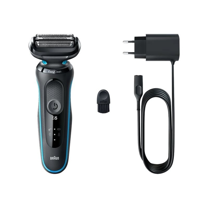 Braun Shaver 51-M1000S Operating time (max) 50 min Wet & Dry Lithium Ion Black/Blue