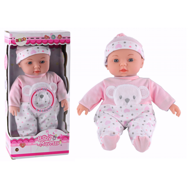 Baby Doll Pink Pajamas with Teddy Bear Hat Sounds