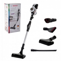 Bosch BBS711W stick vacuum/electric broom Bagless 0.3 L Black, Stainless steel, White