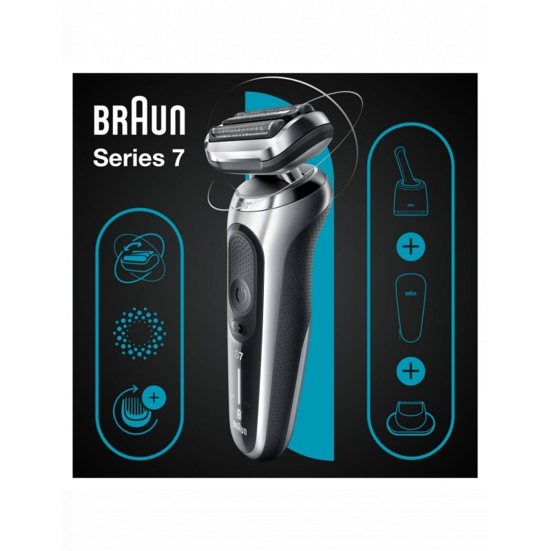 Skuveklis Braun  Shaver 71-S7200cc	 Operating time (max) 50 min, Wet&ampDry, Silver/Black 