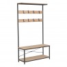 Hallway shelf HEDVIG 100x36xH180cm, ash black