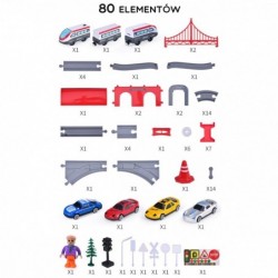 WOOPIE Electric Railway Track Most Tunnel 80 pcs.