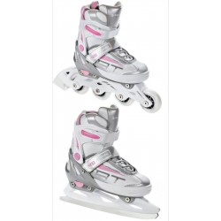 3-in1 Skates/inline skates Raven Profession White/Pink+Blades