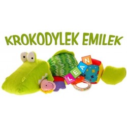 Activity croco plush toy + rattle,crinckle,teether